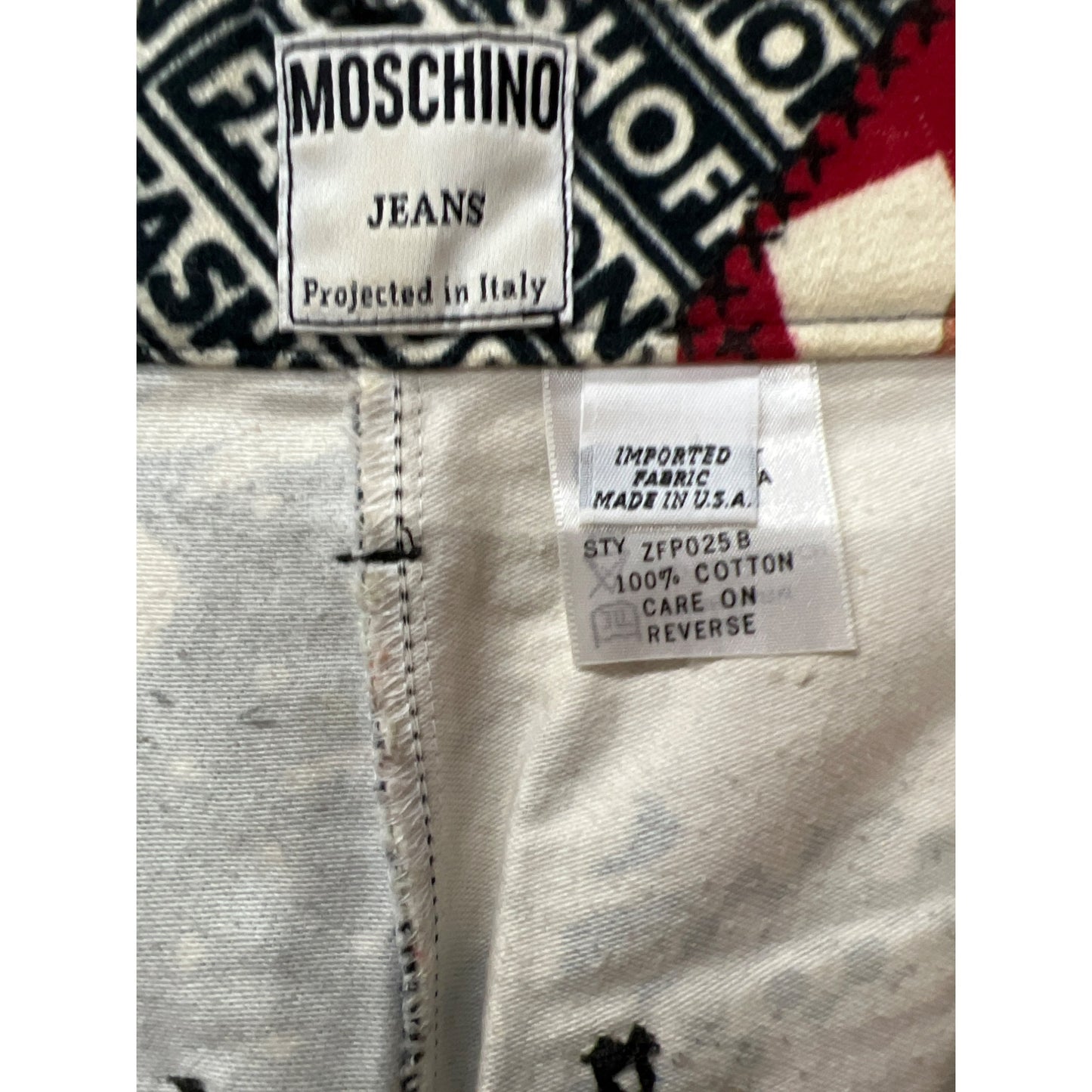Vintage Moschino Floral Patchwork Pant Trousers Logo Design Pants