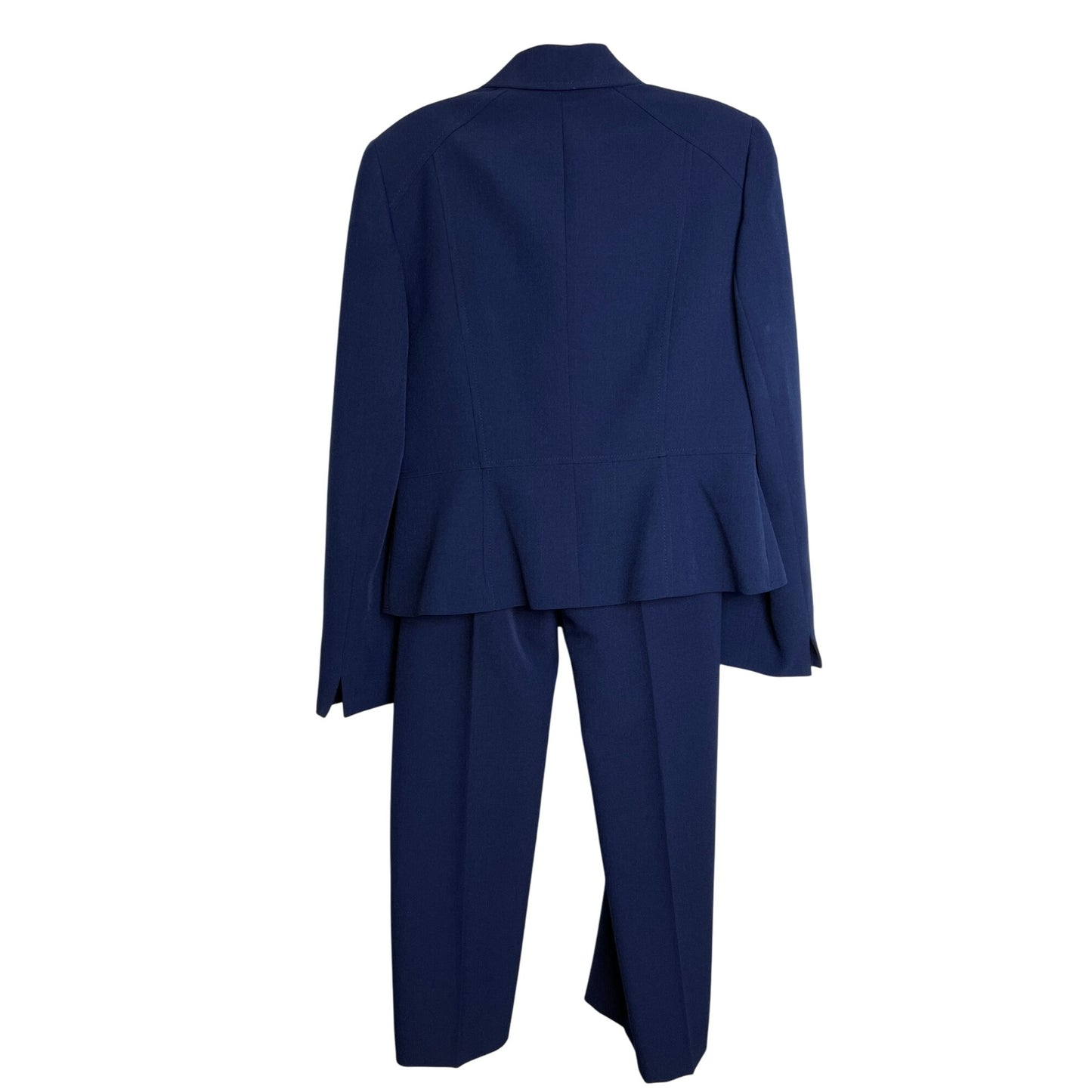 Kasper Womens Petite Two-Button Indigo Blazer Trousers Pants Suit Set Size 6P