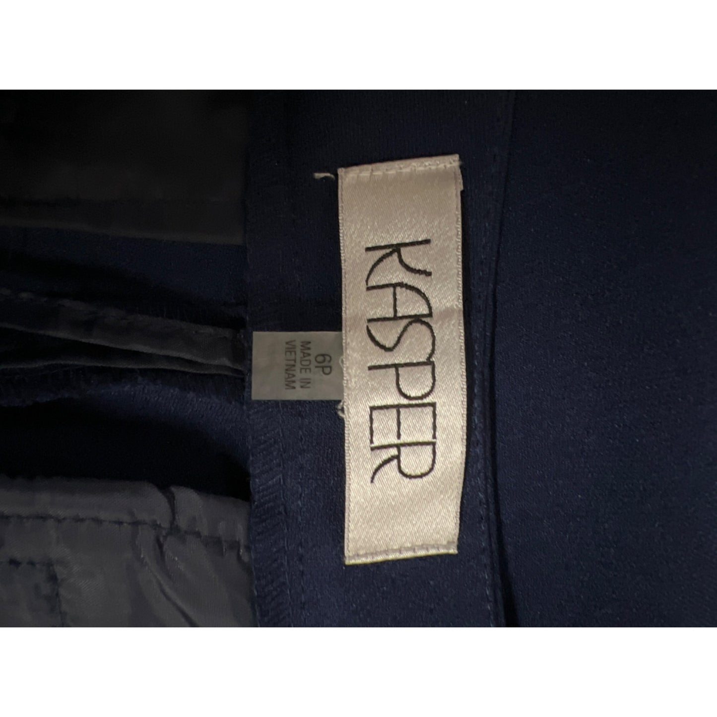 Kasper Womens Petite Two-Button Indigo Blazer Trousers Pants Suit Set Size 6P