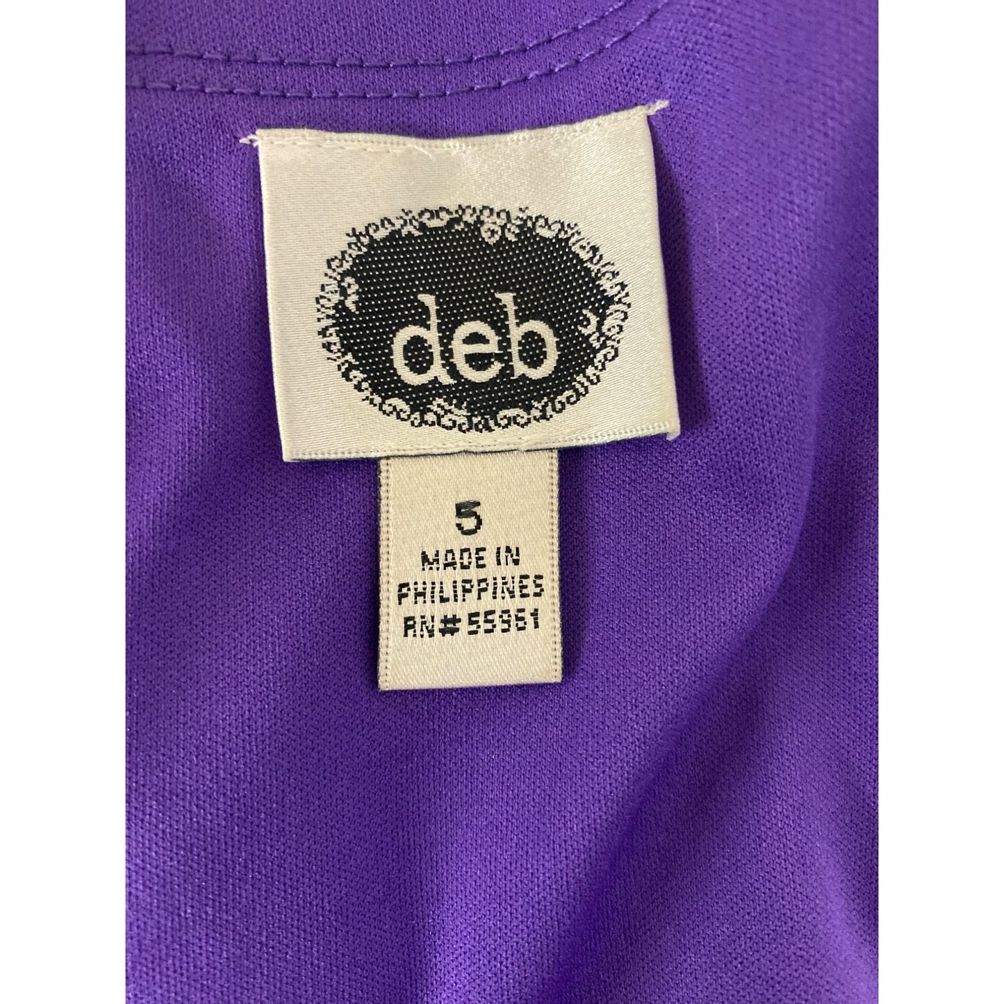 Vintage Deb Womens Purple One-Shoulder Dress With Embellishments Size 5