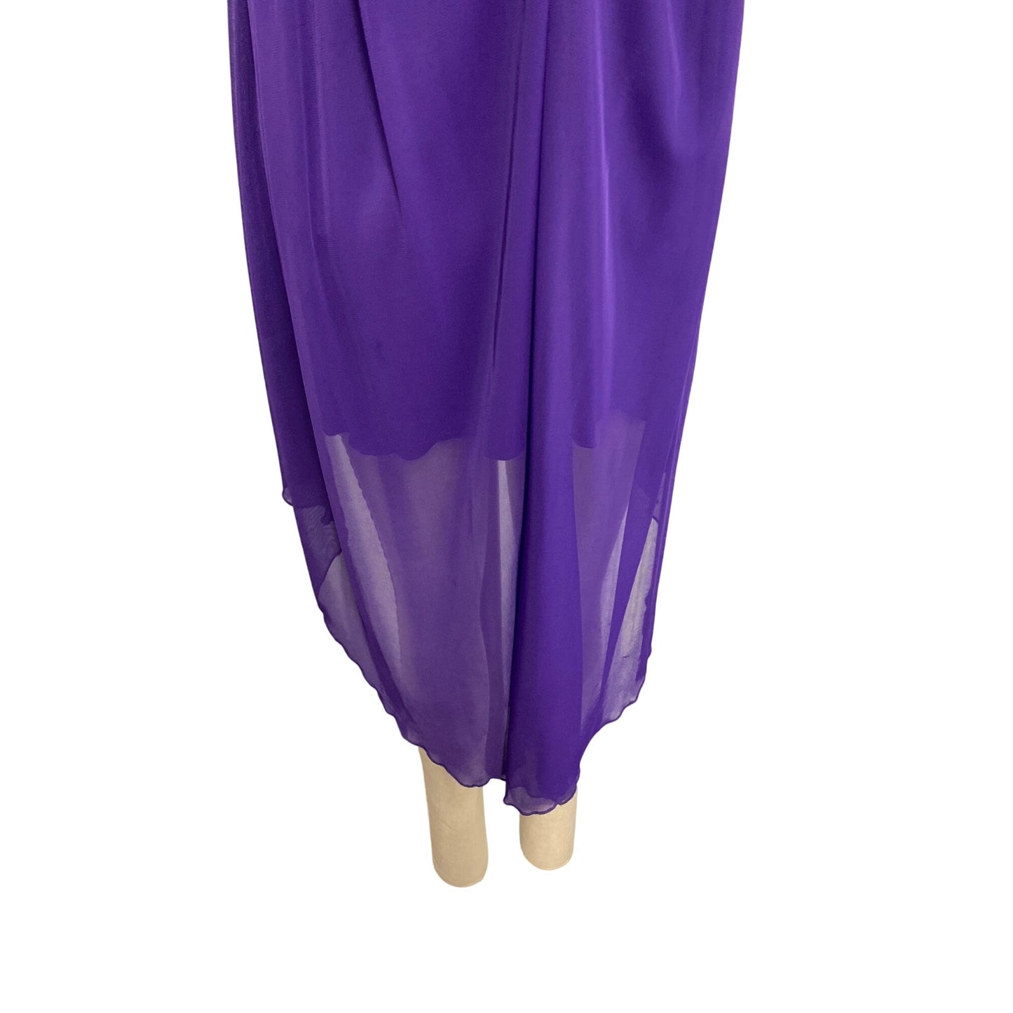 Vintage Deb Womens Purple One-Shoulder Dress With Embellishments Size 5