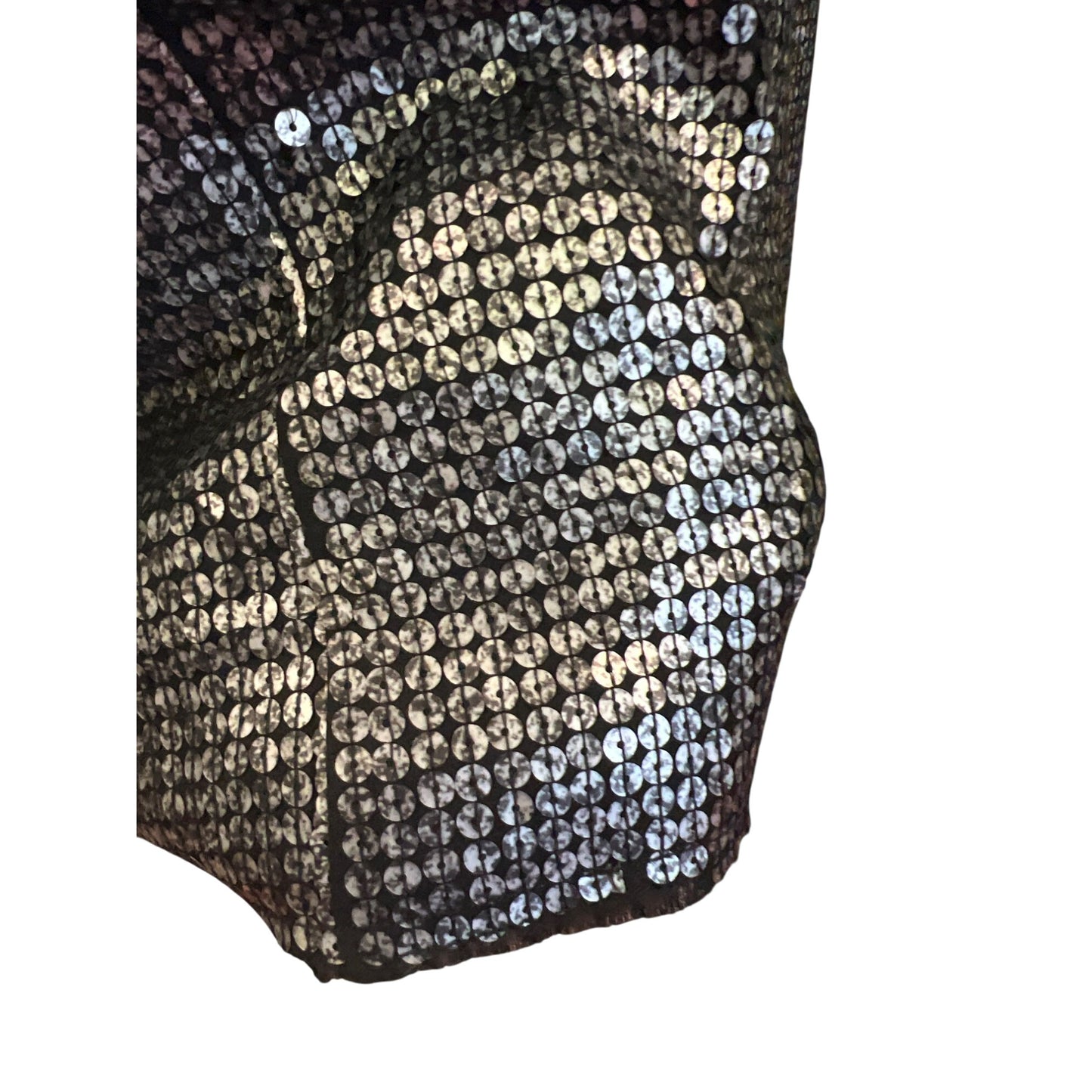 Express Sequin Long Sleeve Jacket Black & Silver Polyester/Spandex M
