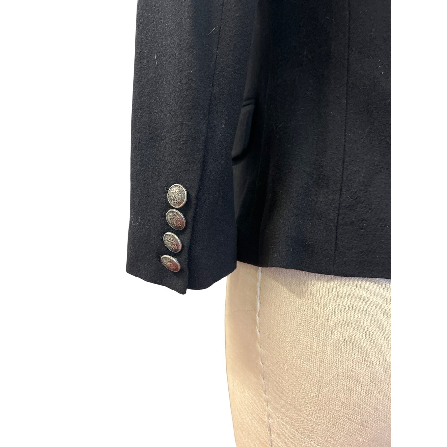 Banana Republic Womens Wool Blend Black Blazer Jacket Size D4 Made In Bangladesh