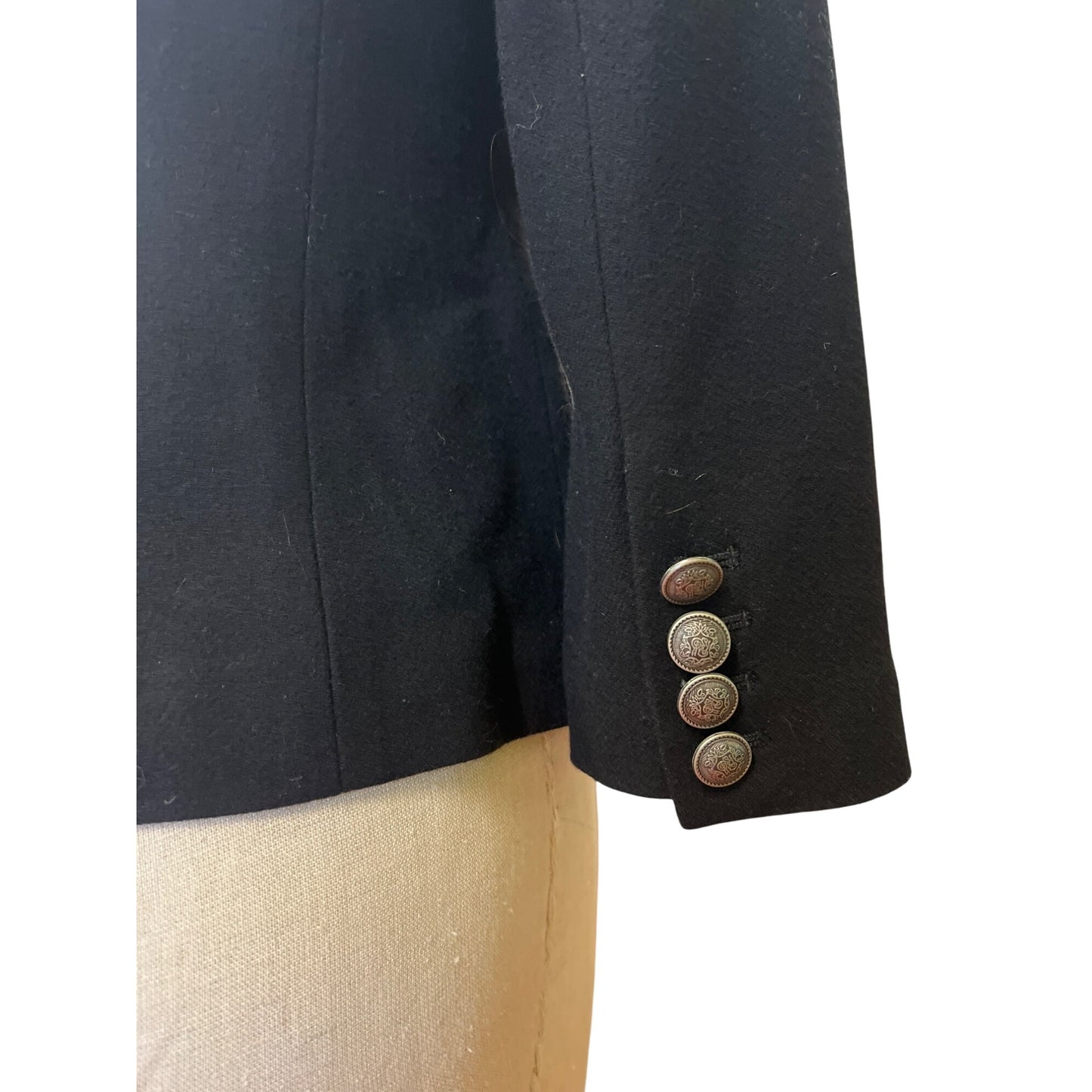 Banana Republic Womens Wool Blend Black Blazer Jacket Size D4 Made In Bangladesh