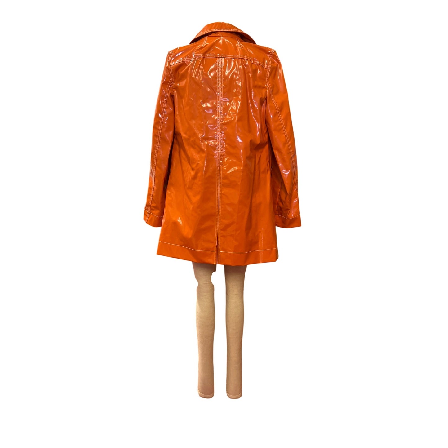 Vintage Marc Jacobs Orange Trench Coat Jacket Bold Fun Vibrant Color Nordstrom Y2K