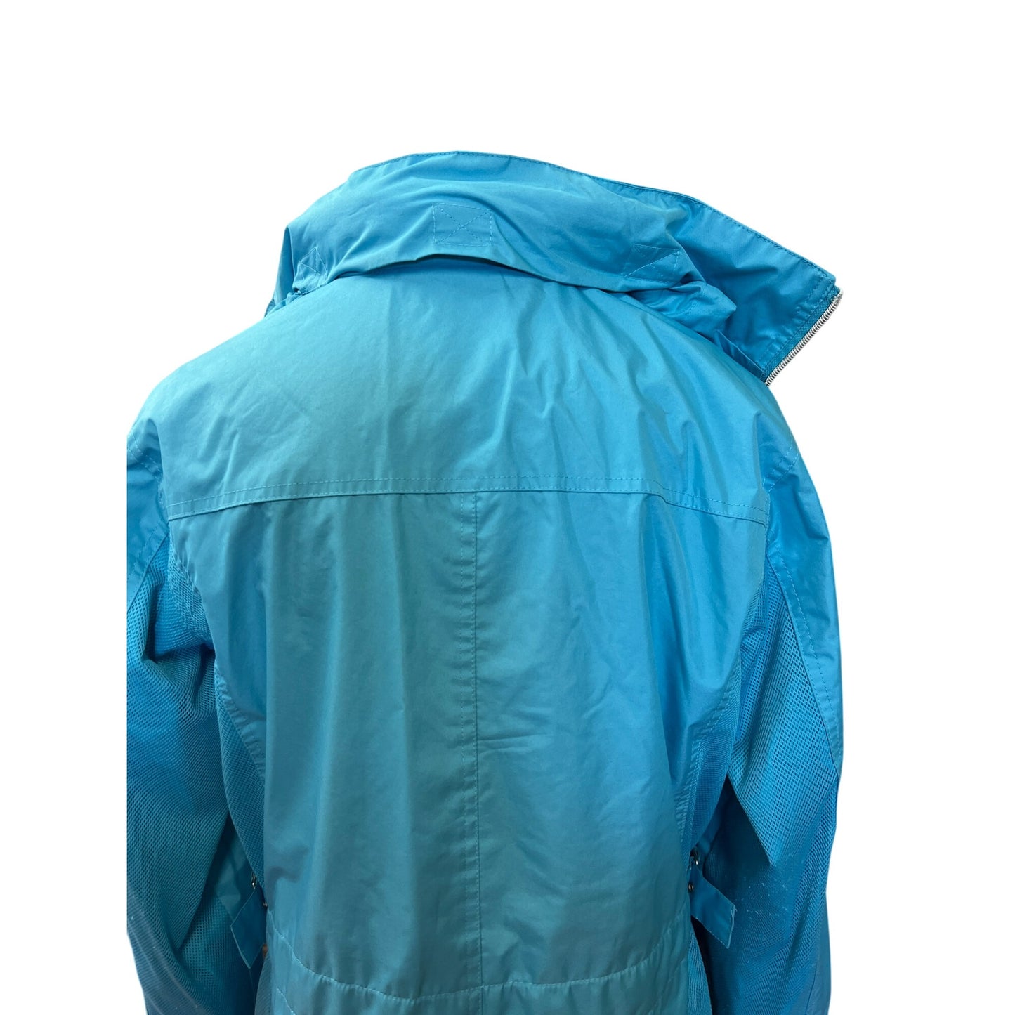 Vintage Totes Aqua Blue Jacket Lightweight Raincoat Jacket Rain Coat Hoodie Outerwear