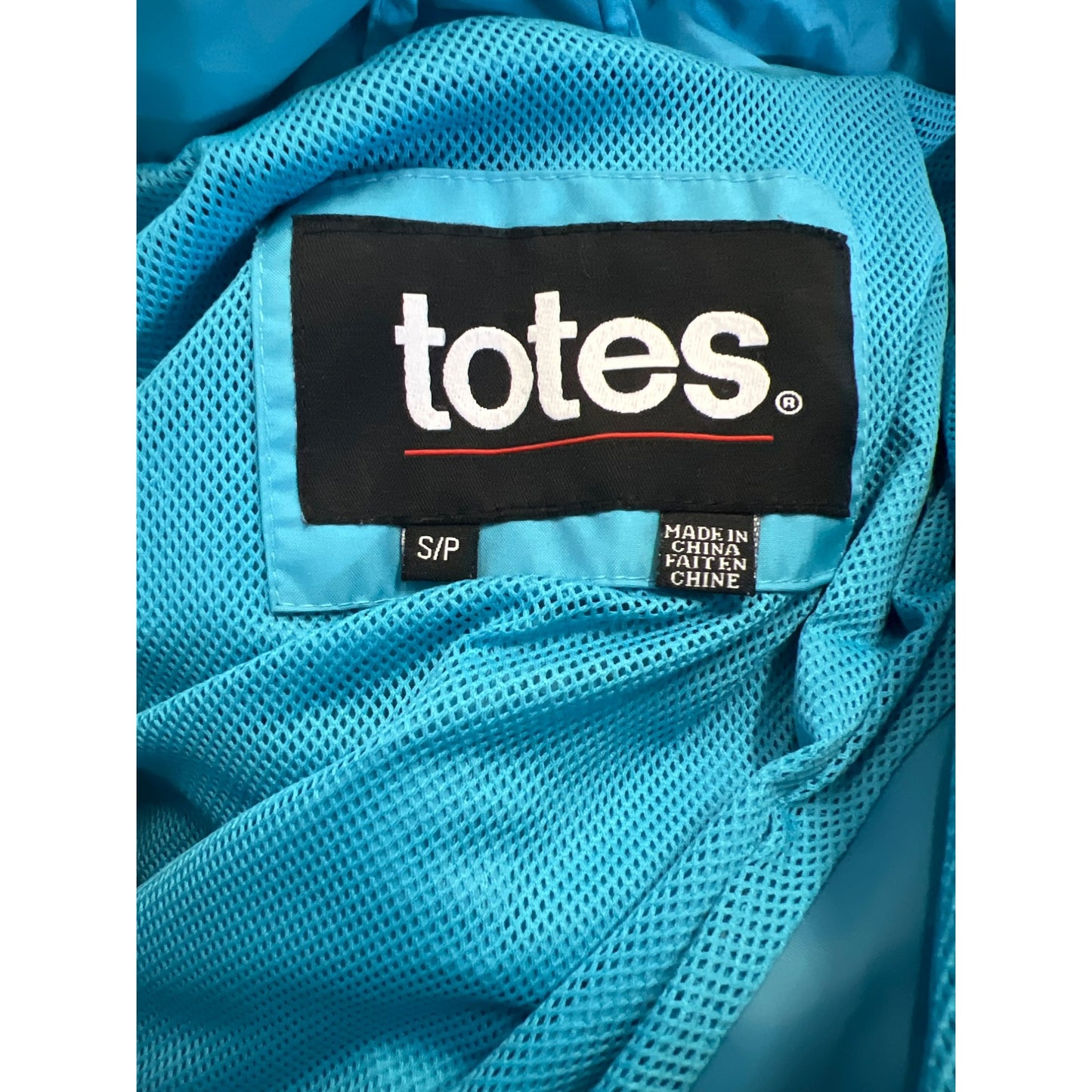 Vintage Totes Aqua Blue Jacket Lightweight Raincoat Jacket Rain Coat Hoodie Outerwear