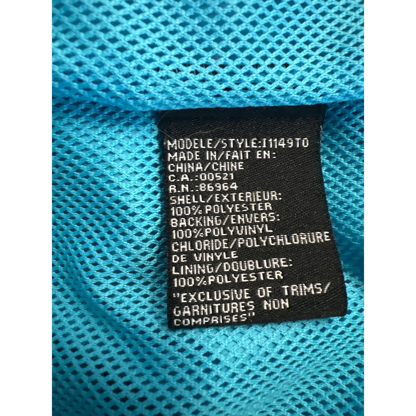 Vintage Totes Aqua Blue Jacket Lightweight Raincoat Jacket Rain Coat Hoodie Outerwear