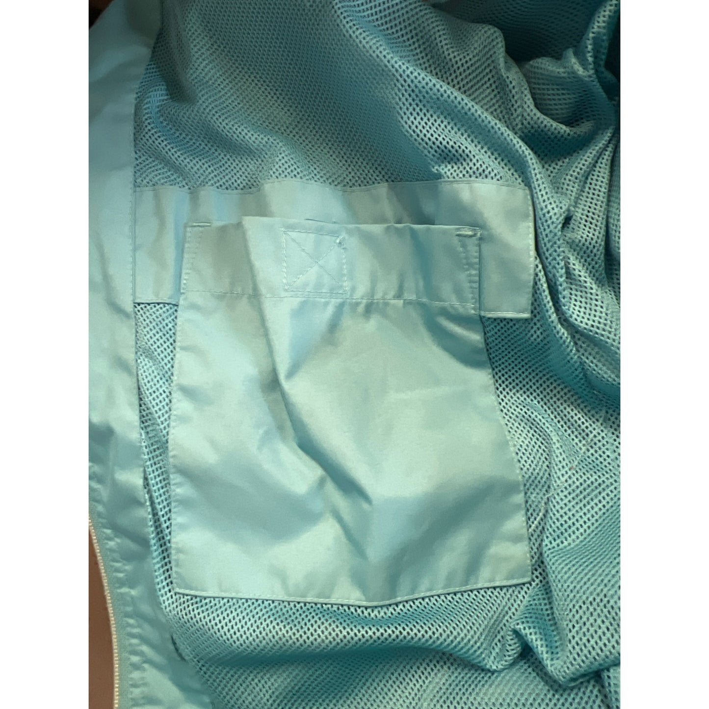Vintage Totes Aqua Blue Jacket Lightweight Raincoat Jacket Rain Coat Hoodie Outerwear