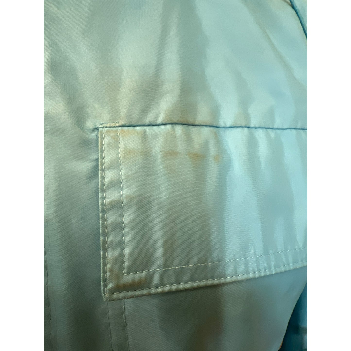 Vintage Totes Aqua Blue Jacket Lightweight Raincoat Jacket Rain Coat Hoodie Outerwear