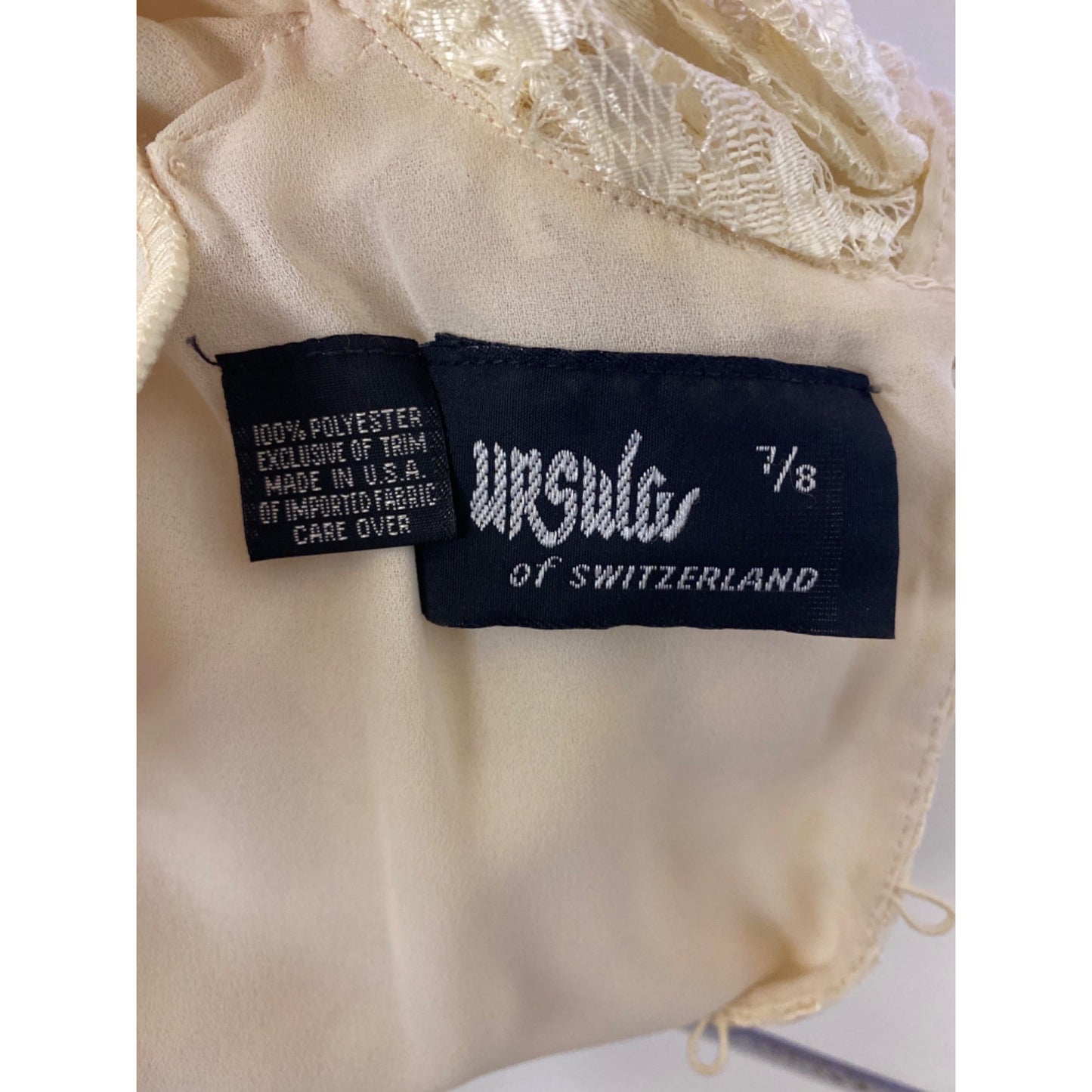 Vintage Ivory Lace High Neck Midi Dress By Ursula Of Switzerland 7/8