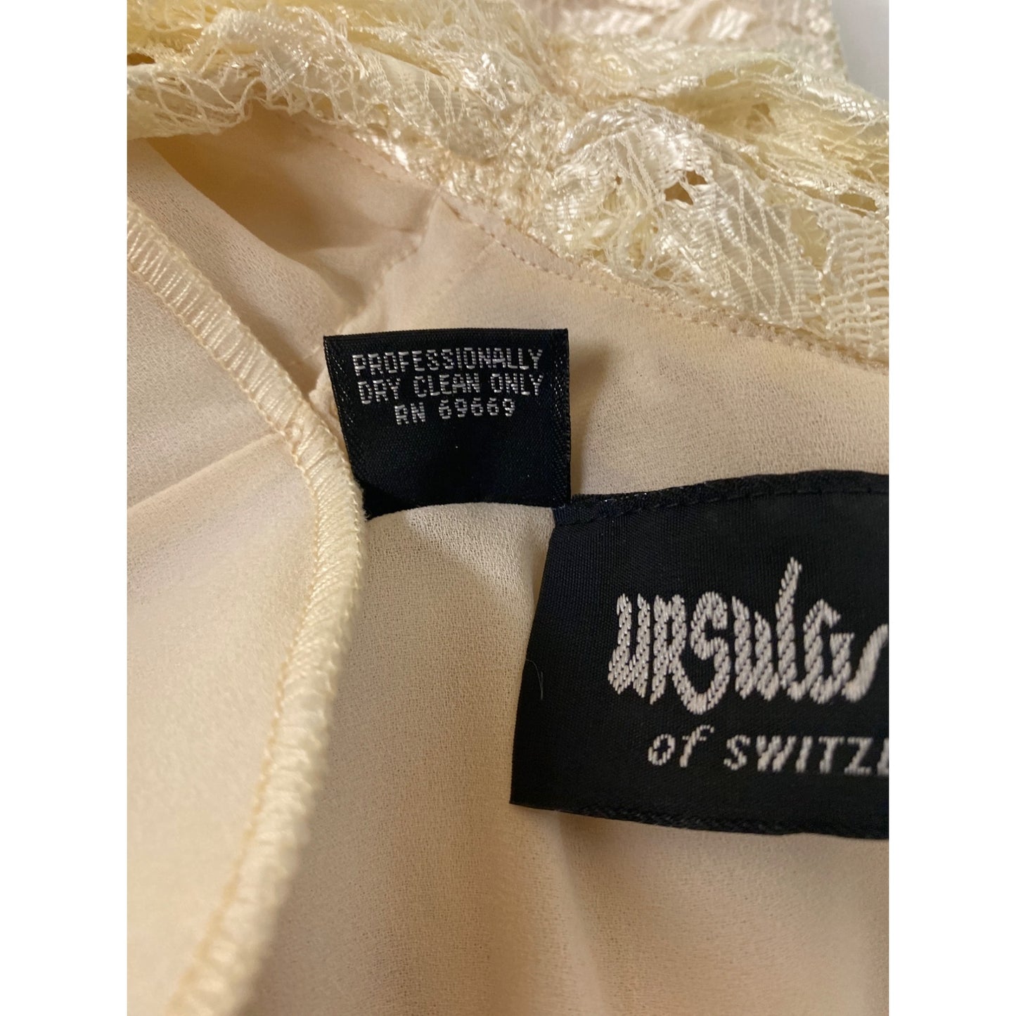 Vintage Ivory Lace High Neck Midi Dress By Ursula Of Switzerland 7/8
