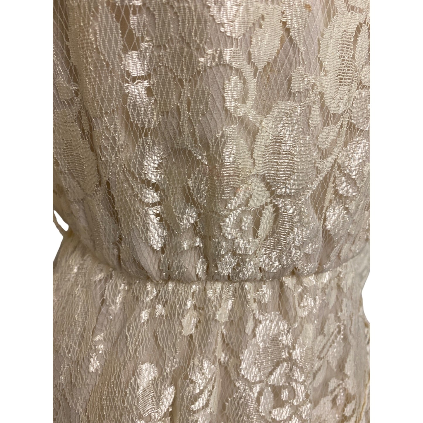 Vintage Ivory Lace High Neck Midi Dress By Ursula Of Switzerland 7/8