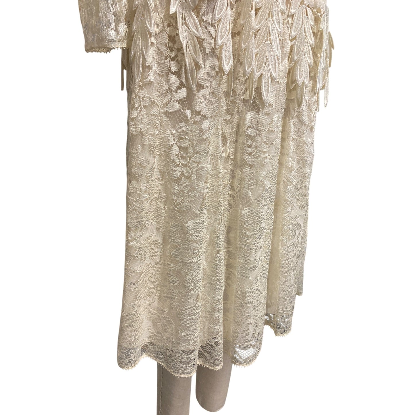 Vintage Ivory Lace High Neck Midi Dress By Ursula Of Switzerland 7/8
