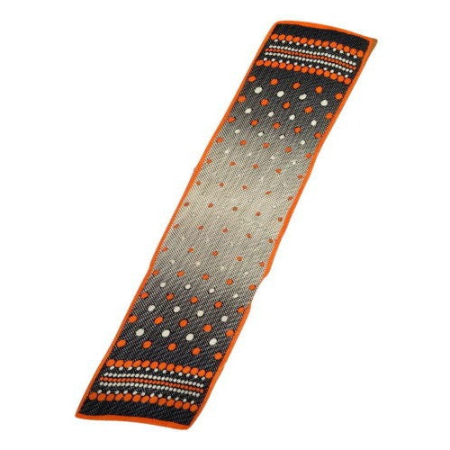 Vintage 1970s Italian Acetate Scarf Headband Navy Orange Polka Dot Rectangular Design Accaessory