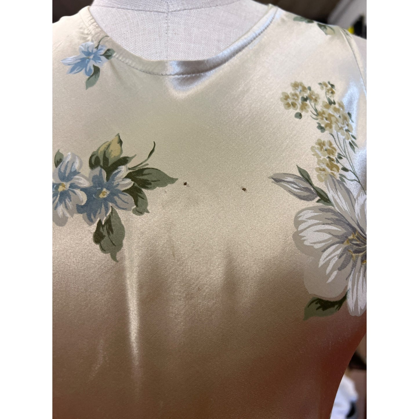 Vintage Annex Casual Corner Floral Metallic Satin Sleeveless Maxi Midi Maxi Dress Keyhole Back Prom Homecoming Bridal Dress