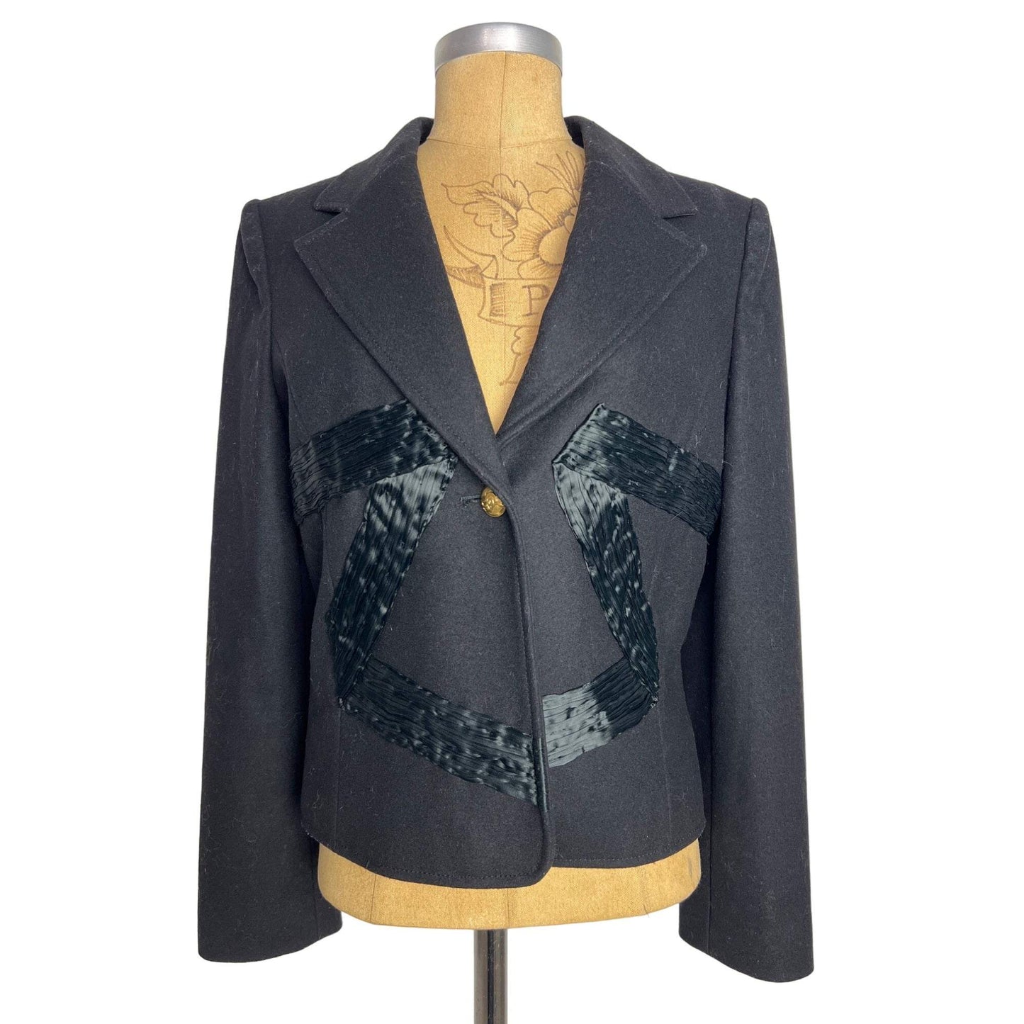 Emporio Armani Authentic Vintage Women's 8 Black Tuxedo Jacket
