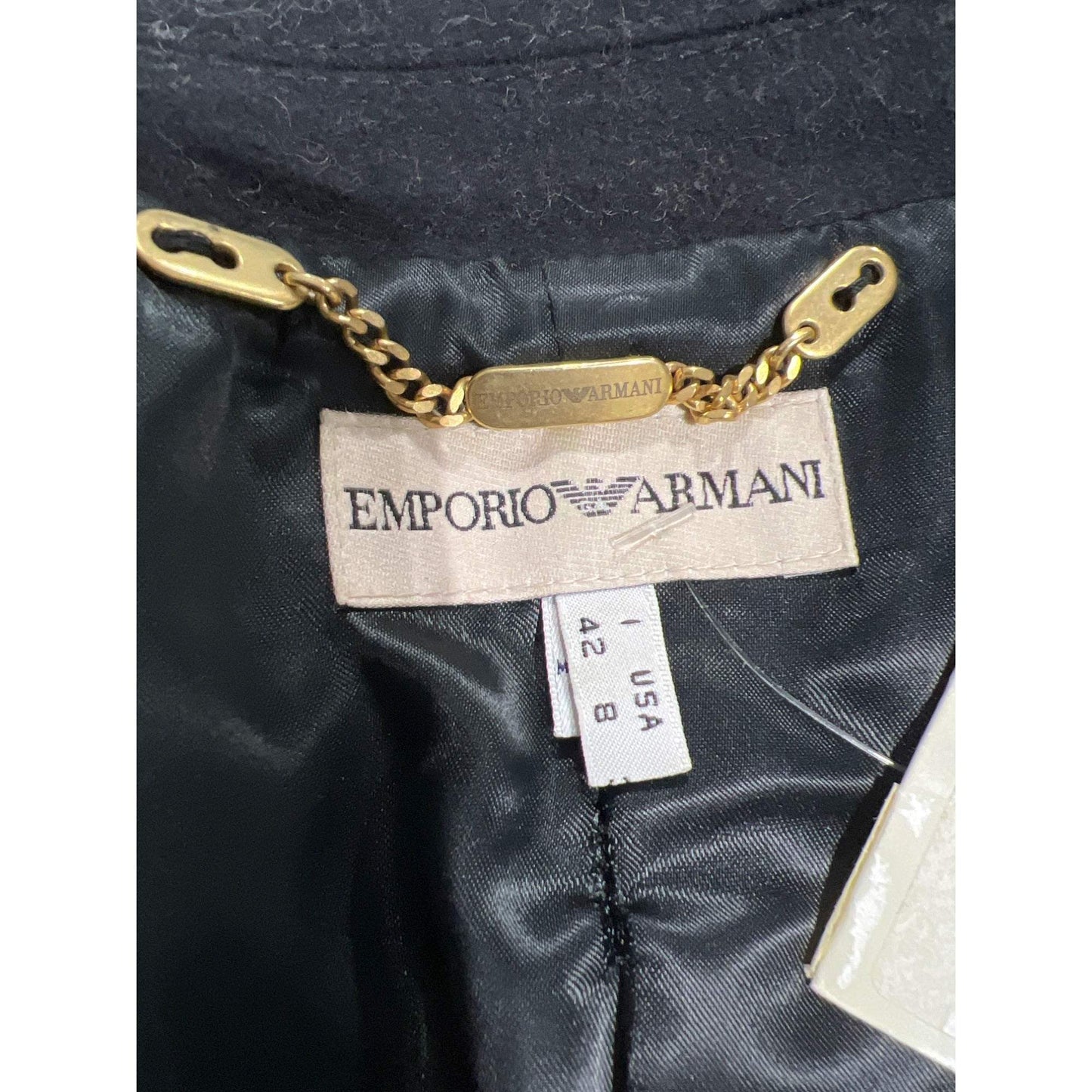 Emporio Armani Authentic Vintage Women's 8 Black Tuxedo Jacket