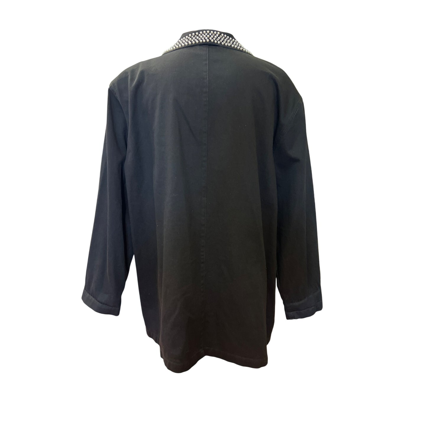 Vintage R & K Original Woman Black Embellished Blazer With Pearls & Rhinestones Size 1X