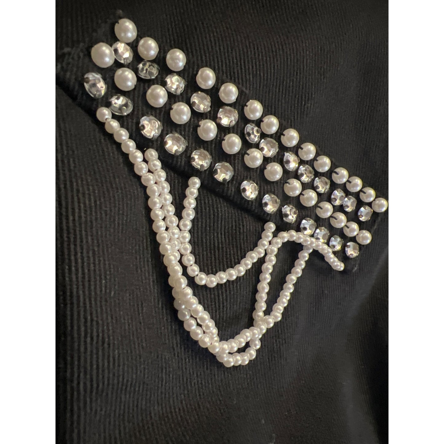 Vintage R & K Original Woman Black Embellished Blazer With Pearls & Rhinestones Size 1X