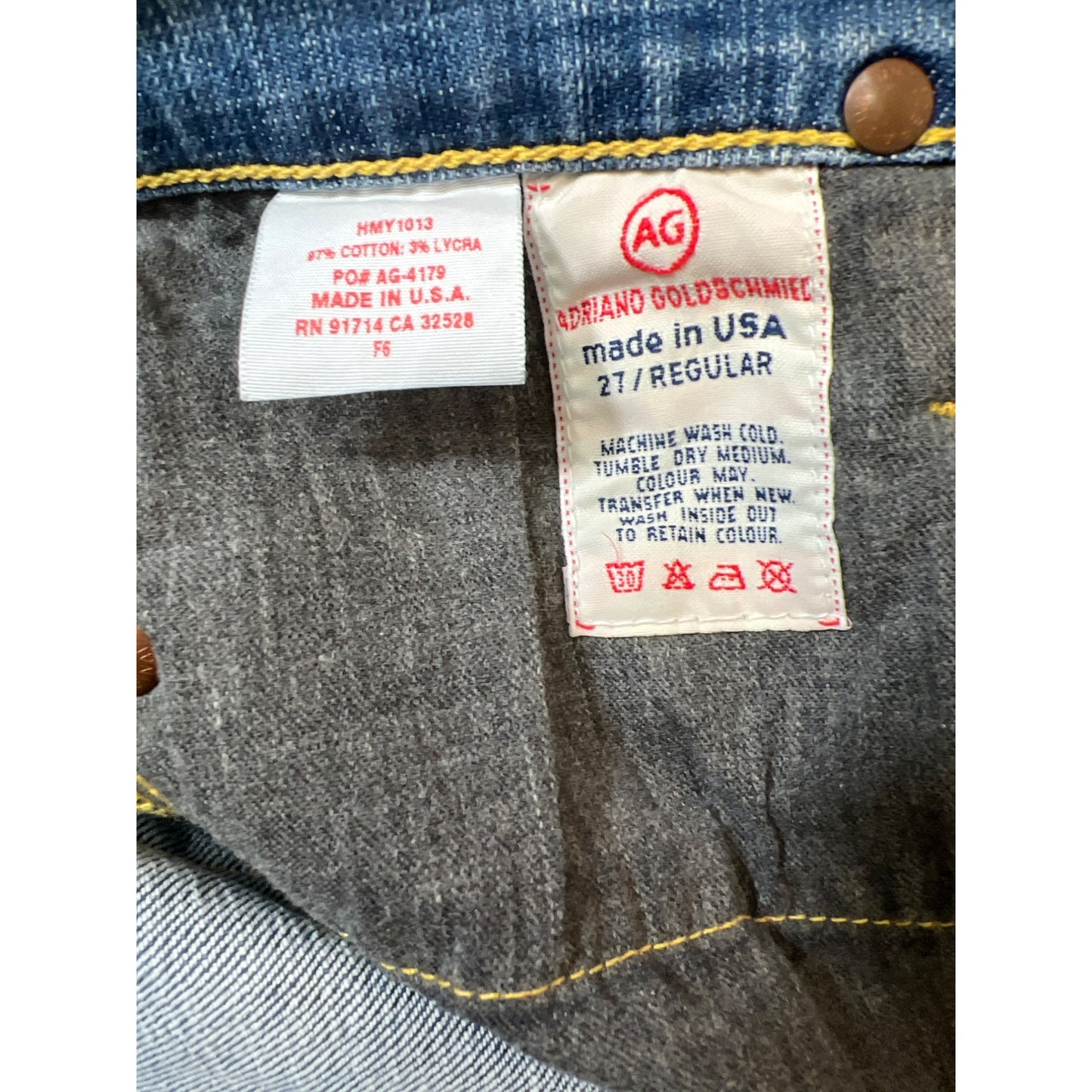 Vintage AG Adriano Goldschmidt The Angel 27 Regular Washed Blue Bootcut Jeans