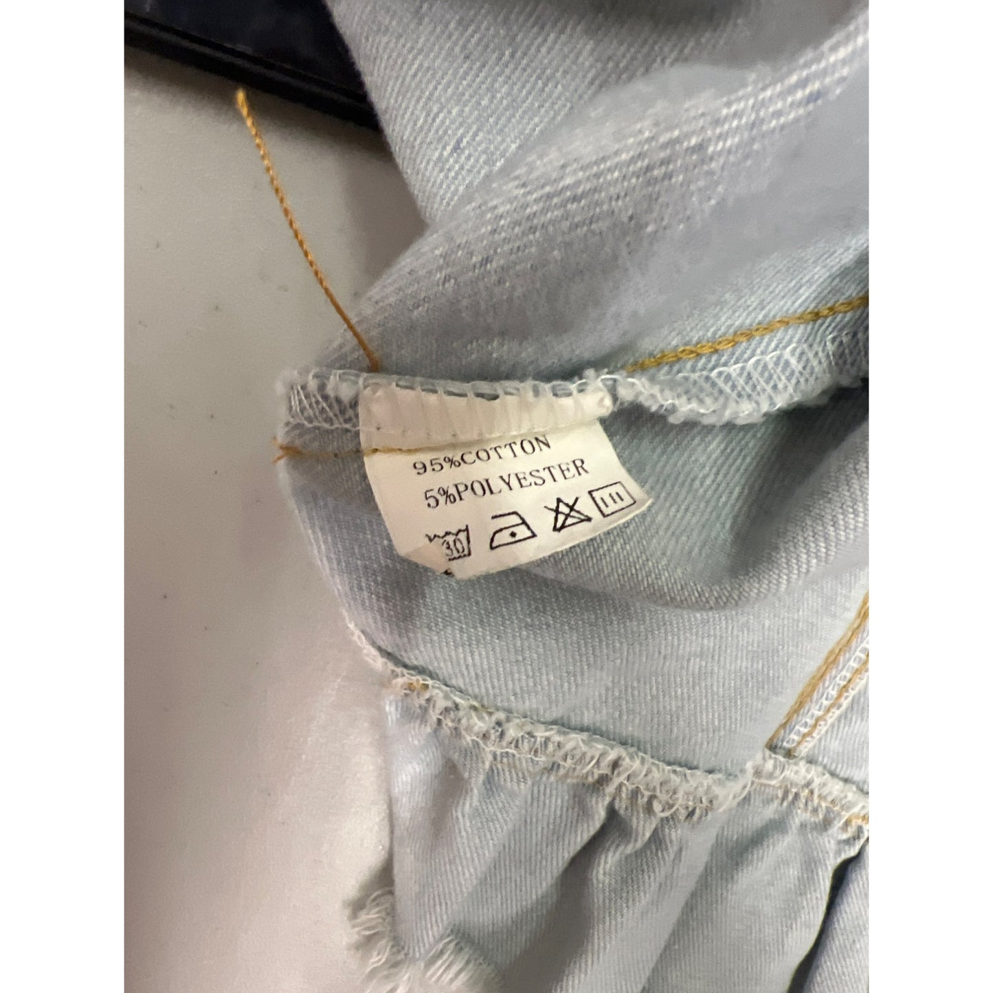 Womens Short-Sleeve Ruffle Denim Jacket By Sparkle & Glamour