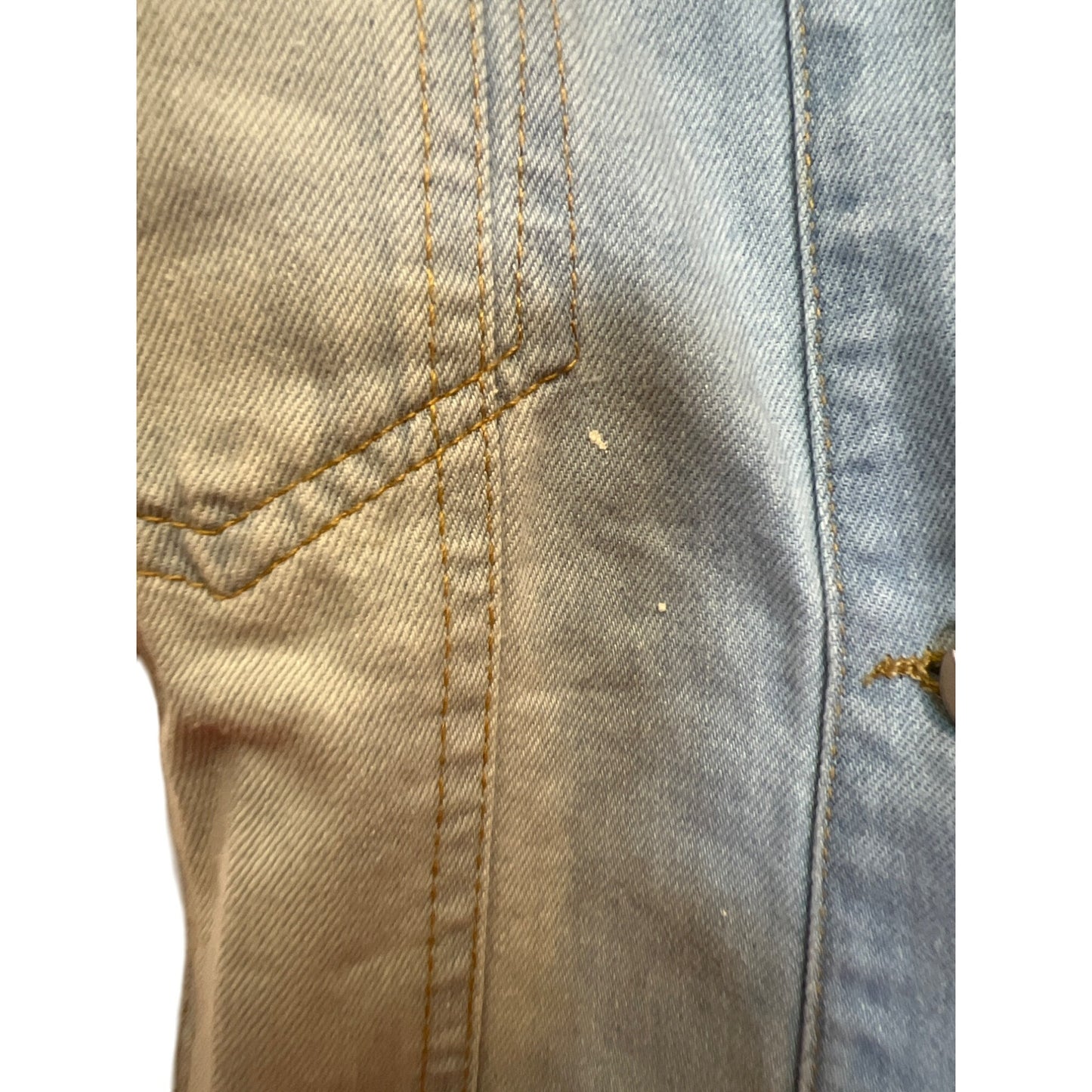 Womens Short-Sleeve Ruffle Denim Jacket By Sparkle & Glamour