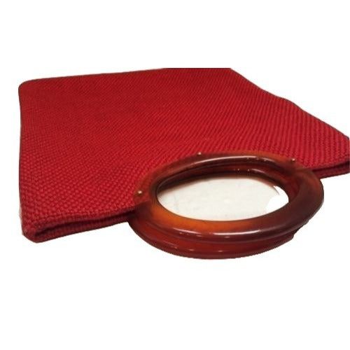Retro Vintage Purse Tote Red Woven Handbag Bag Foldable Clutch