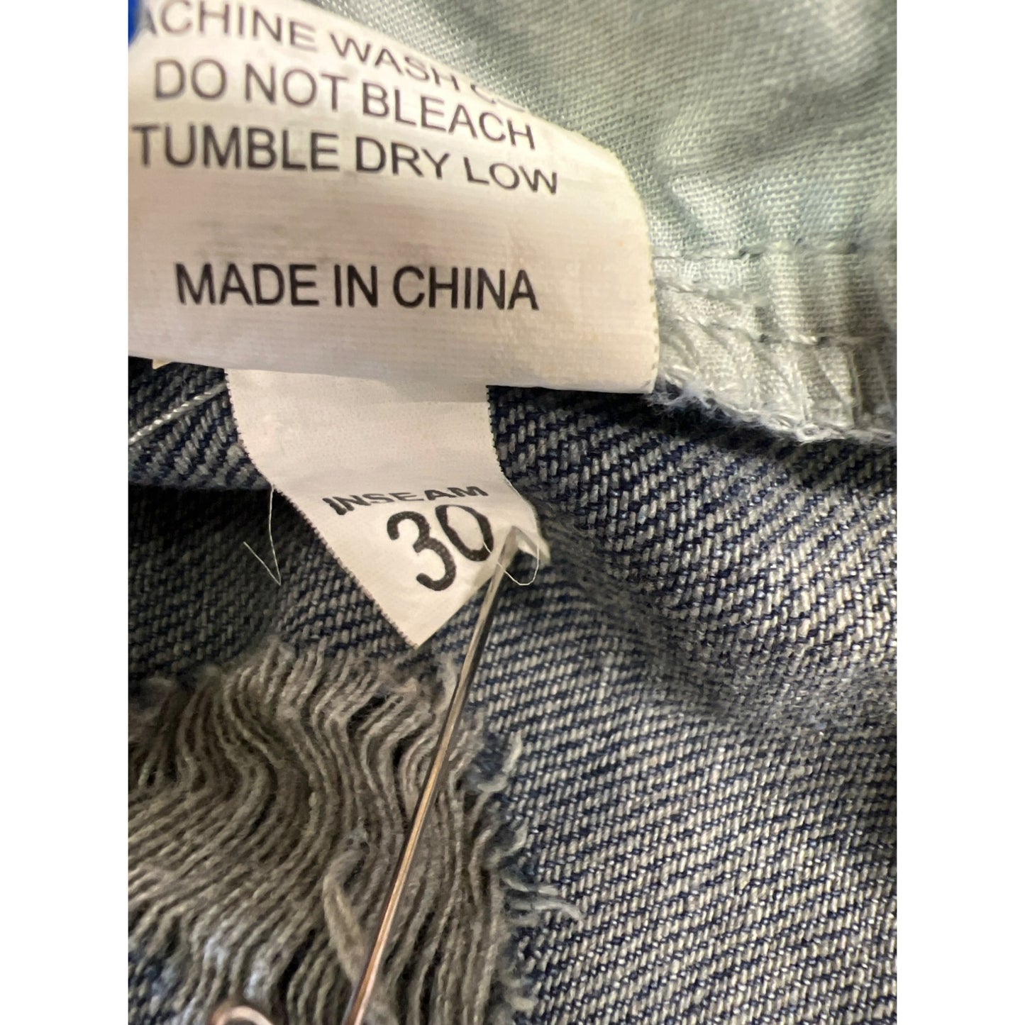 Thread & Supply Distressed Denim Jacket M 100% Cotton Blue