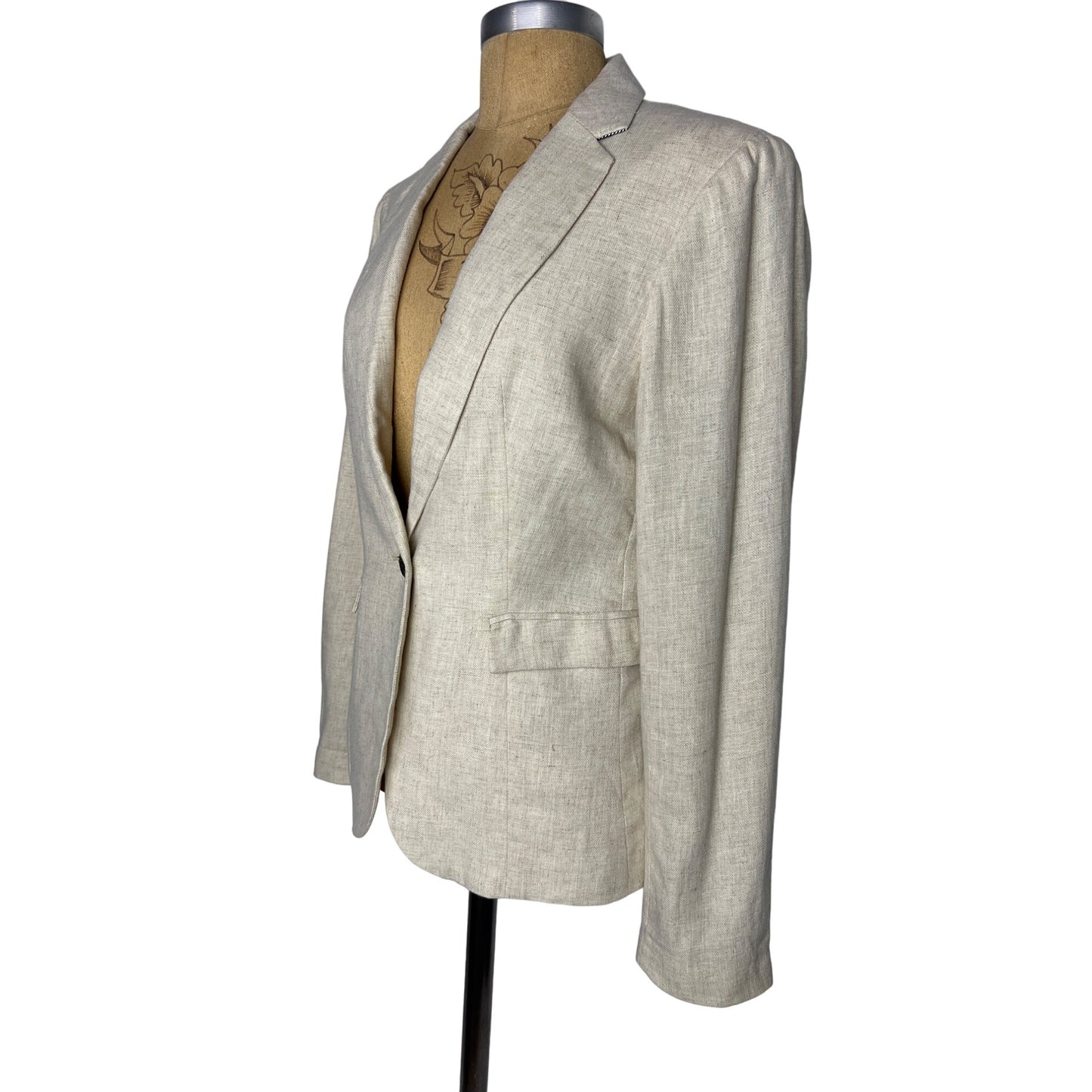 British Khaki Authentic Vintage Women's M Creme Blazer
