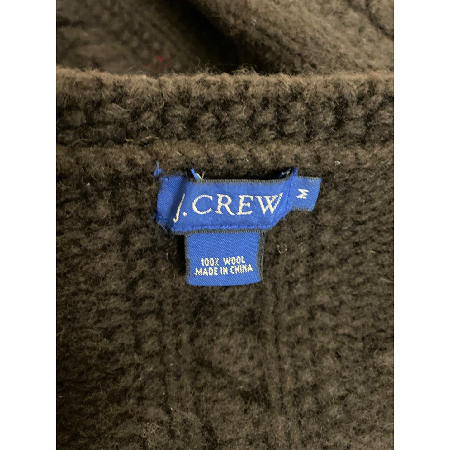J.Crew Womens Cable Knit Wool Cardigan Sweater M Brown Button Front