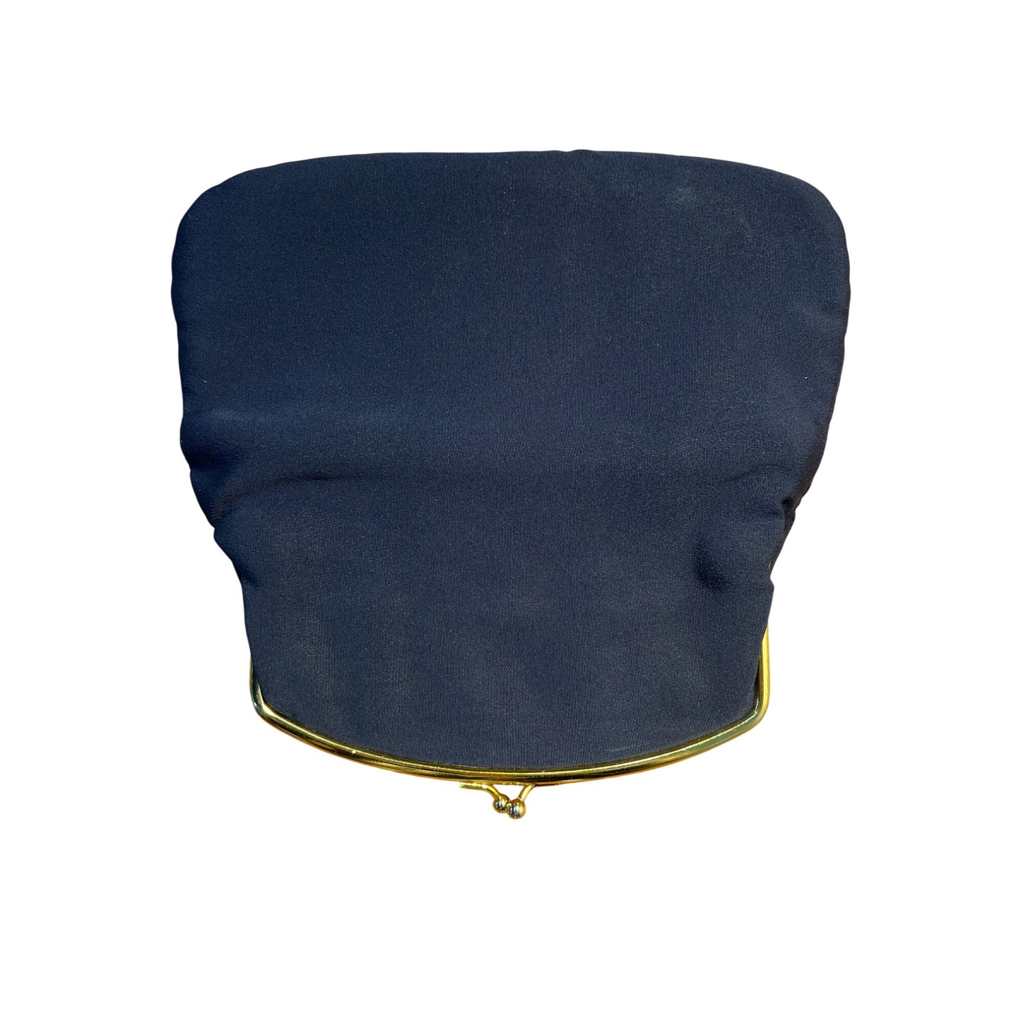 Vintage Mel Ton Navy Blue Sophisticated Clutch Purse With Gold Satin Interior Gold-Tone Frame