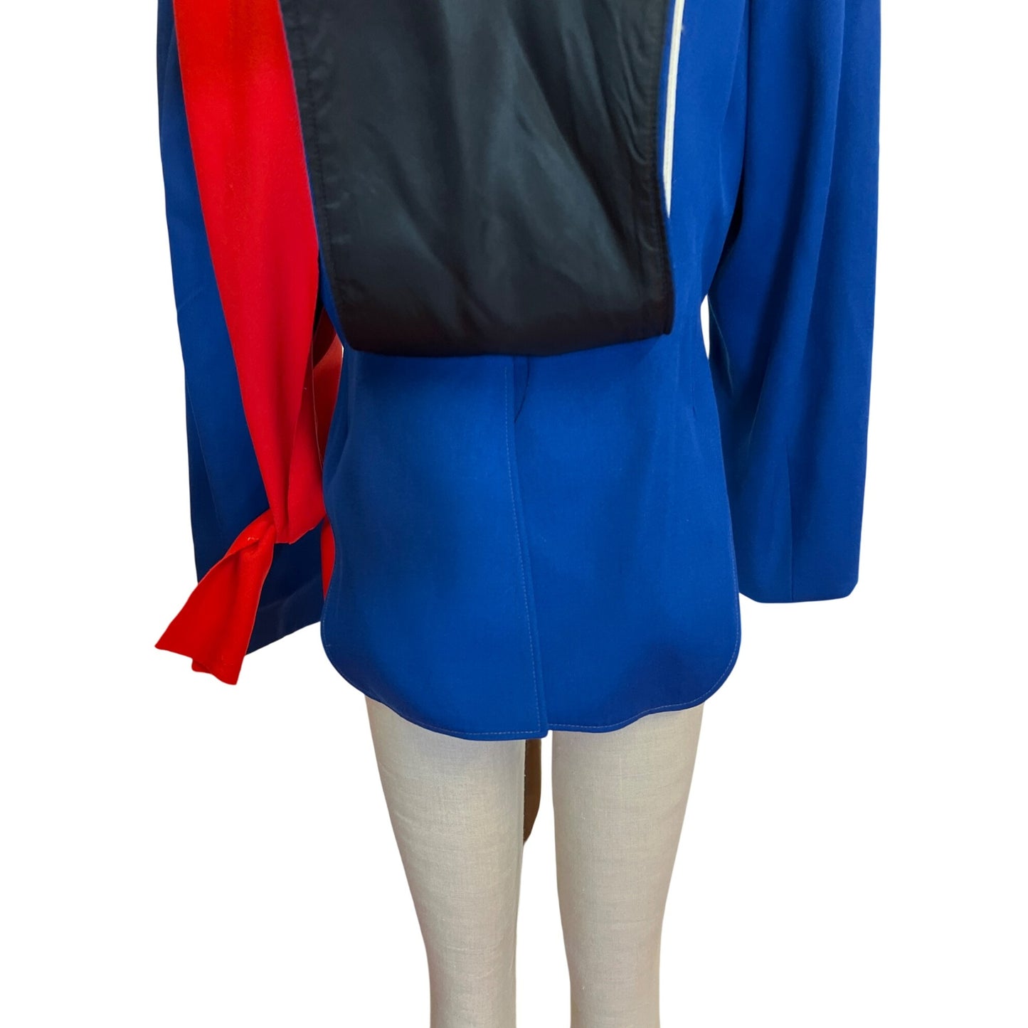 Vintage Stanbury Uniforms Blue Red Military-Inspired Jacket W/ Gold Tassels Crestline Detail Double-Breasted Buttons