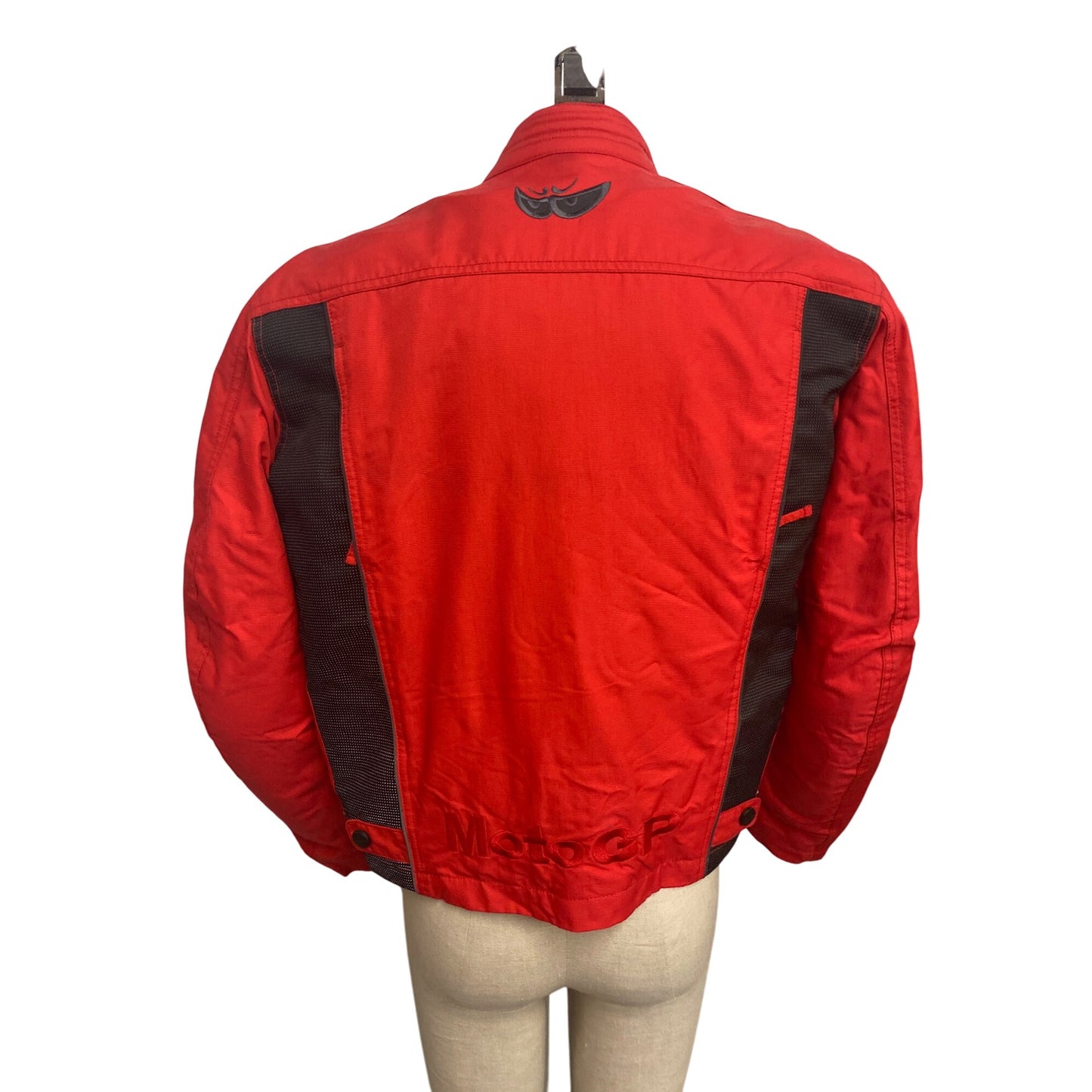 MotoGP Red Jacket With Zipper & Button Front Closure Unisex Large Polyester Bike Racing Style
