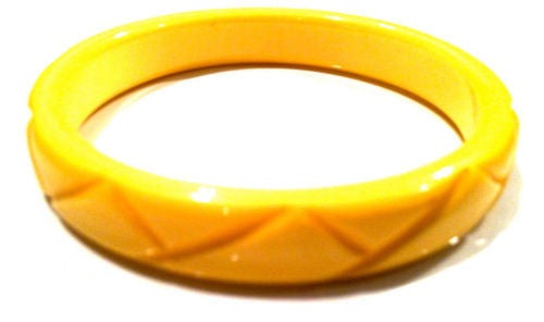 Bakelite Bangle Vintage Plastic Jewelry Yellow Bracelet