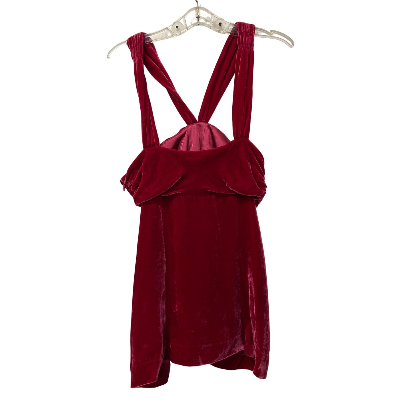 Vintage MJ Marc Jacobs Red Bow Velvet Silk Top