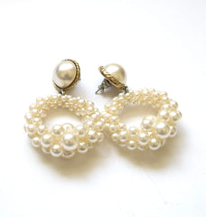 Pearls Hoop Dangling Earrings