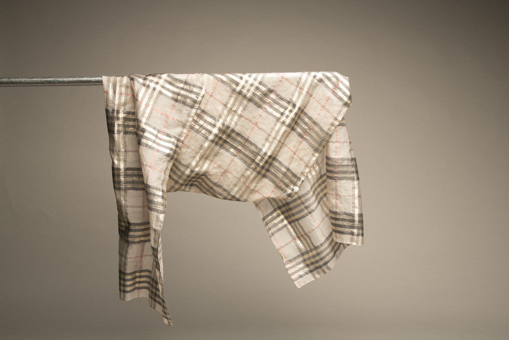 Collectibles by Aris Metallic Plaid Scarf Vintage Accessories Made in Italy