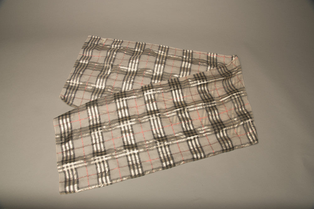 Collectibles by Aris Metallic Plaid Scarf Vintage Accessories Made in Italy