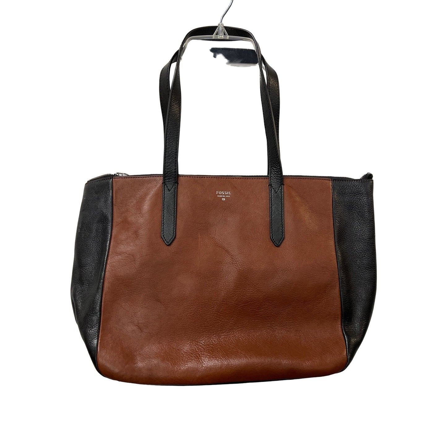 Fossil Tote Shopper Bag Black Brown Handbag