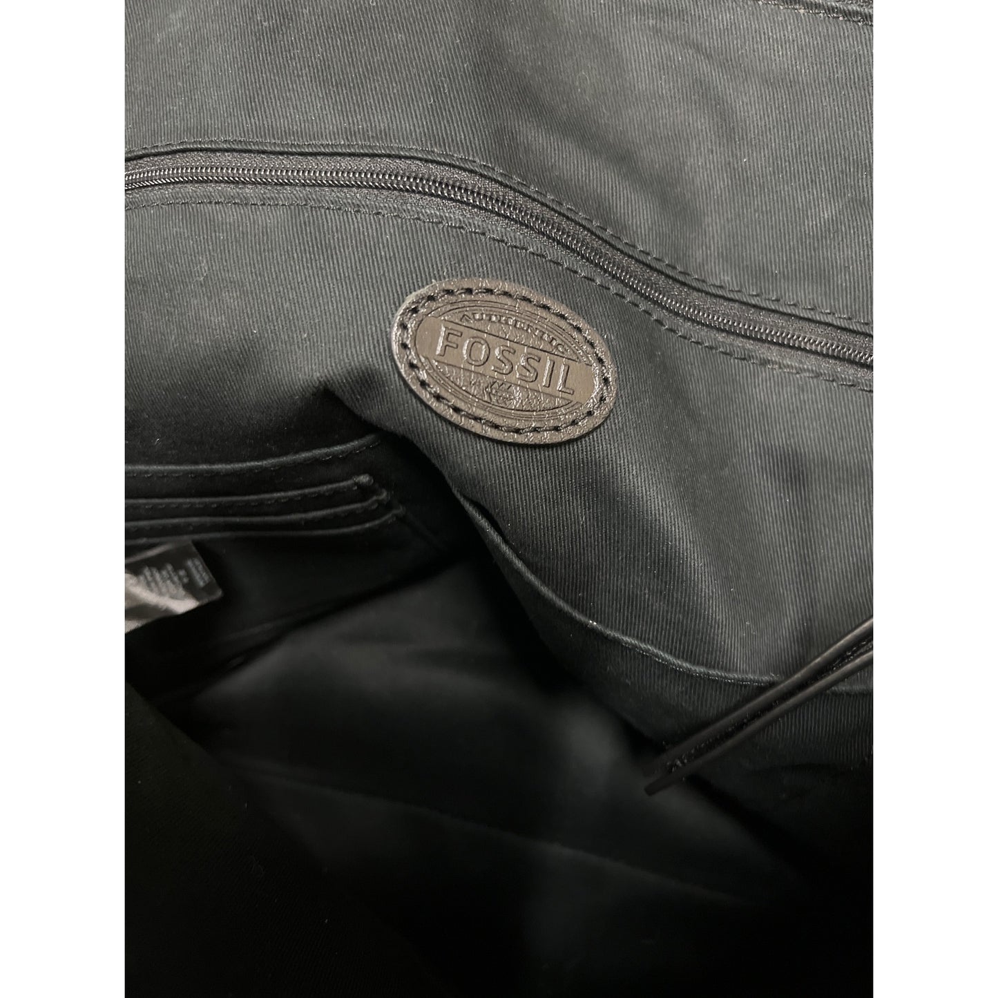 Fossil Tote Shopper Bag Black Brown Handbag