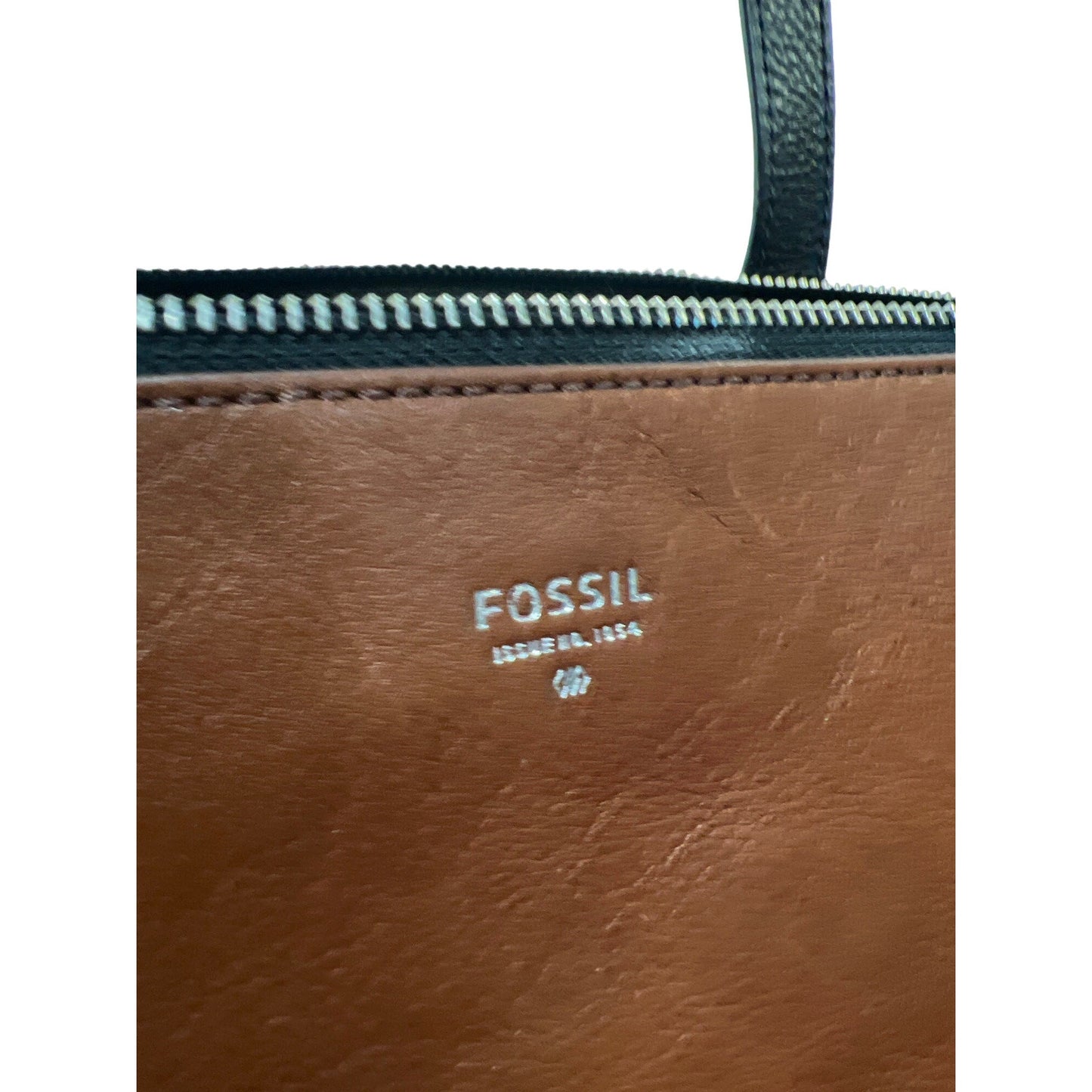 Fossil Tote Shopper Bag Black Brown Handbag