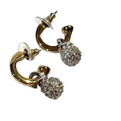 Swarovski Crystal Ball Hoop Earrings - Elegant Gold-Plated Jewelry