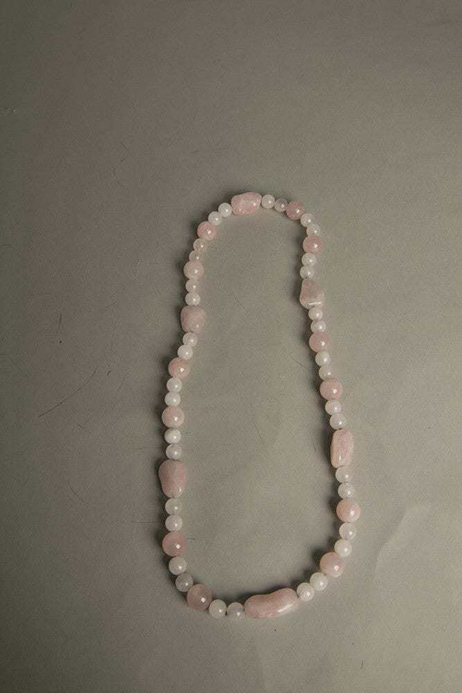 Pink Stone Necklace Set with Genuine Agatha Rocks, Handmade Vintage Jewelry from Brazil.