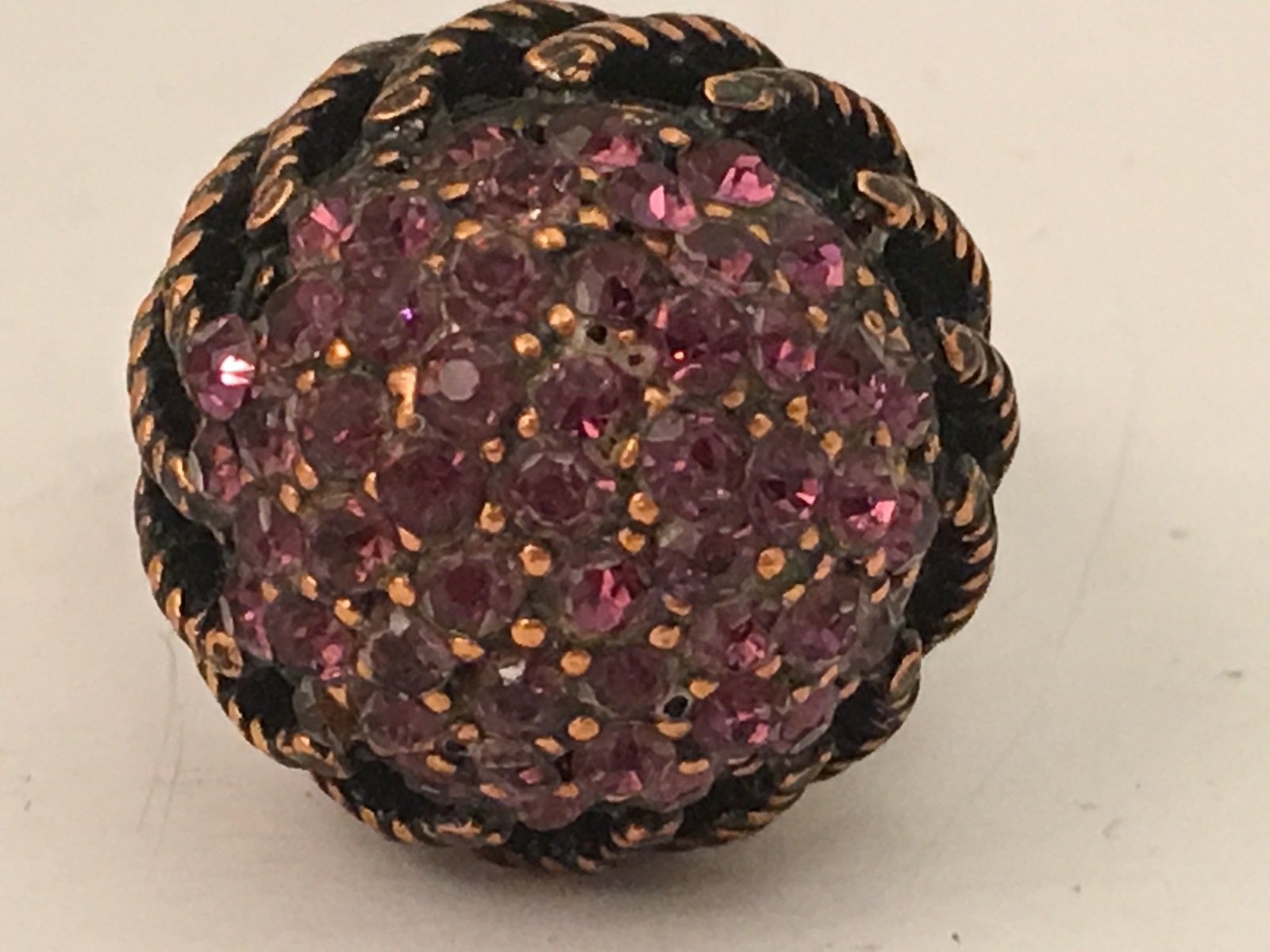 Vintage Hollycraft Purple Crystals Cocktail Ring