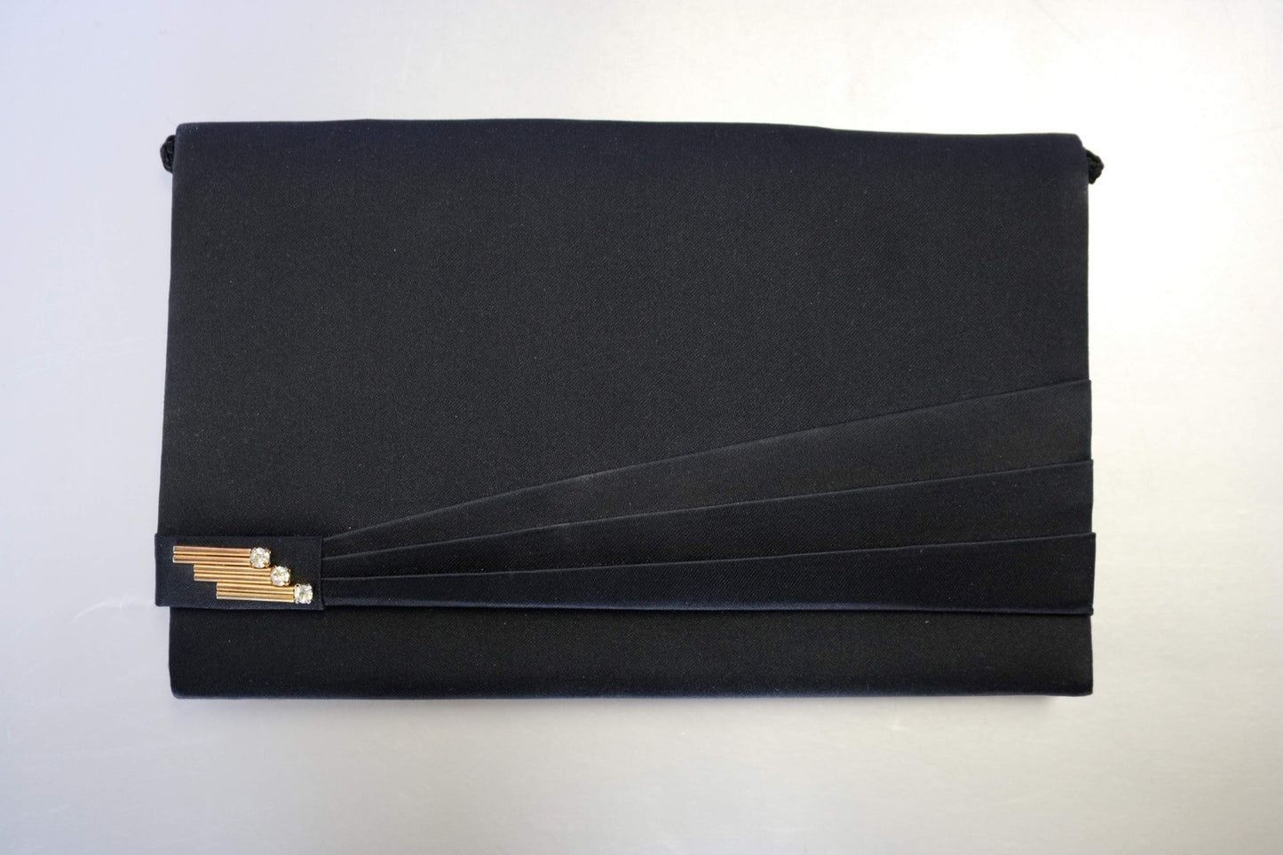 Art Deco Envelope Evening Bag Black Clutch Vintage Accessories