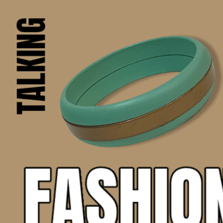 Green Bangle Brushed Golden Stripe Bracelet Vintage Costume Jewelry