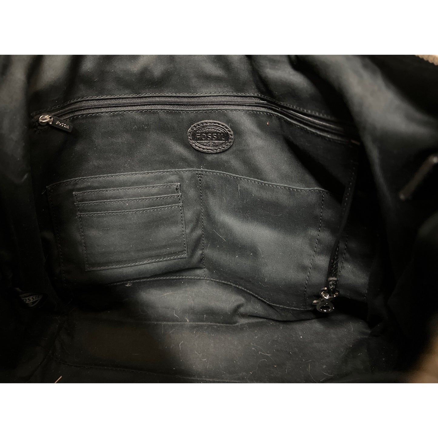 Fossil Tote Shopper Bag Black Brown Handbag