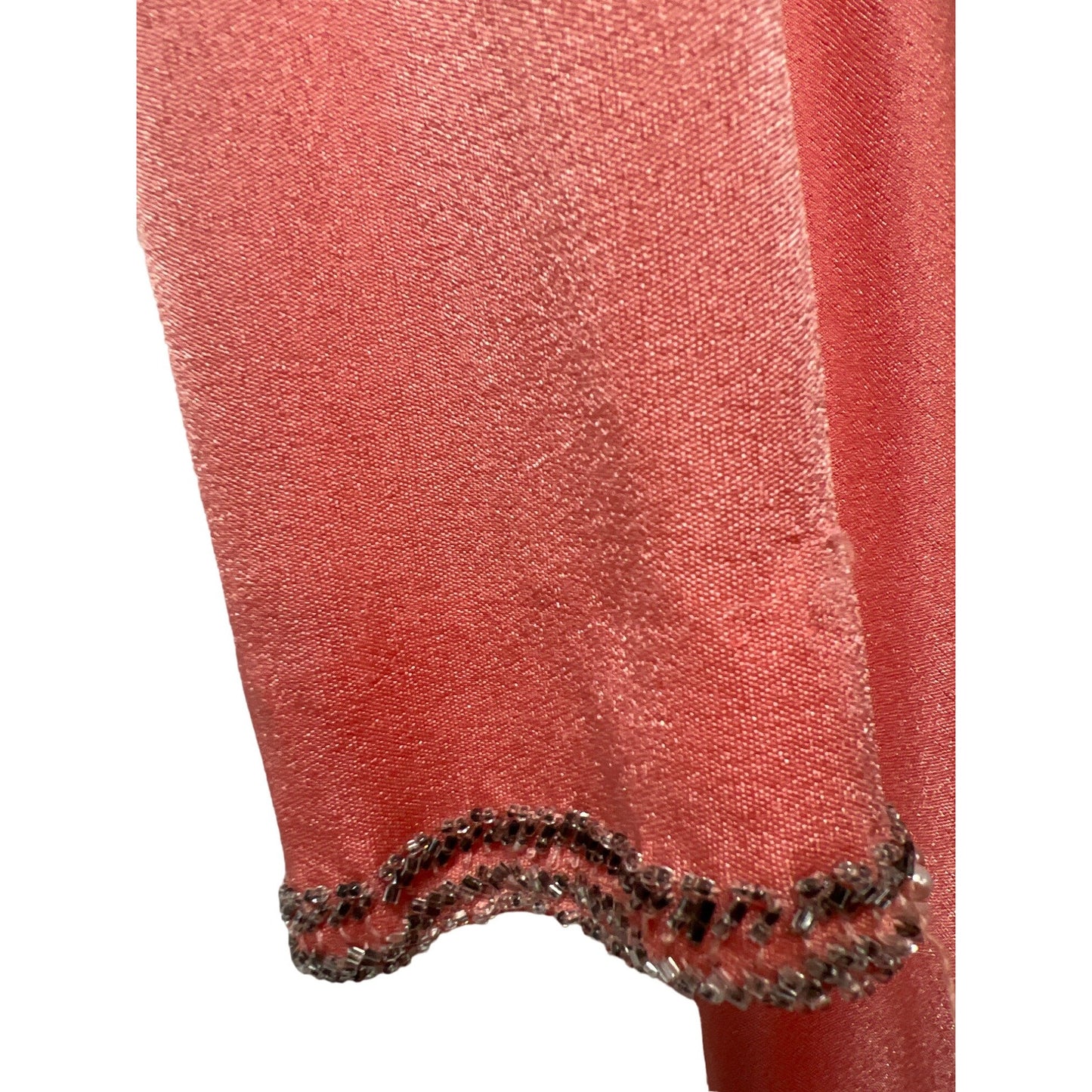 Vintage Jack Brian 1970 Maxi Dress Salmon Pink Beaded Special Evening