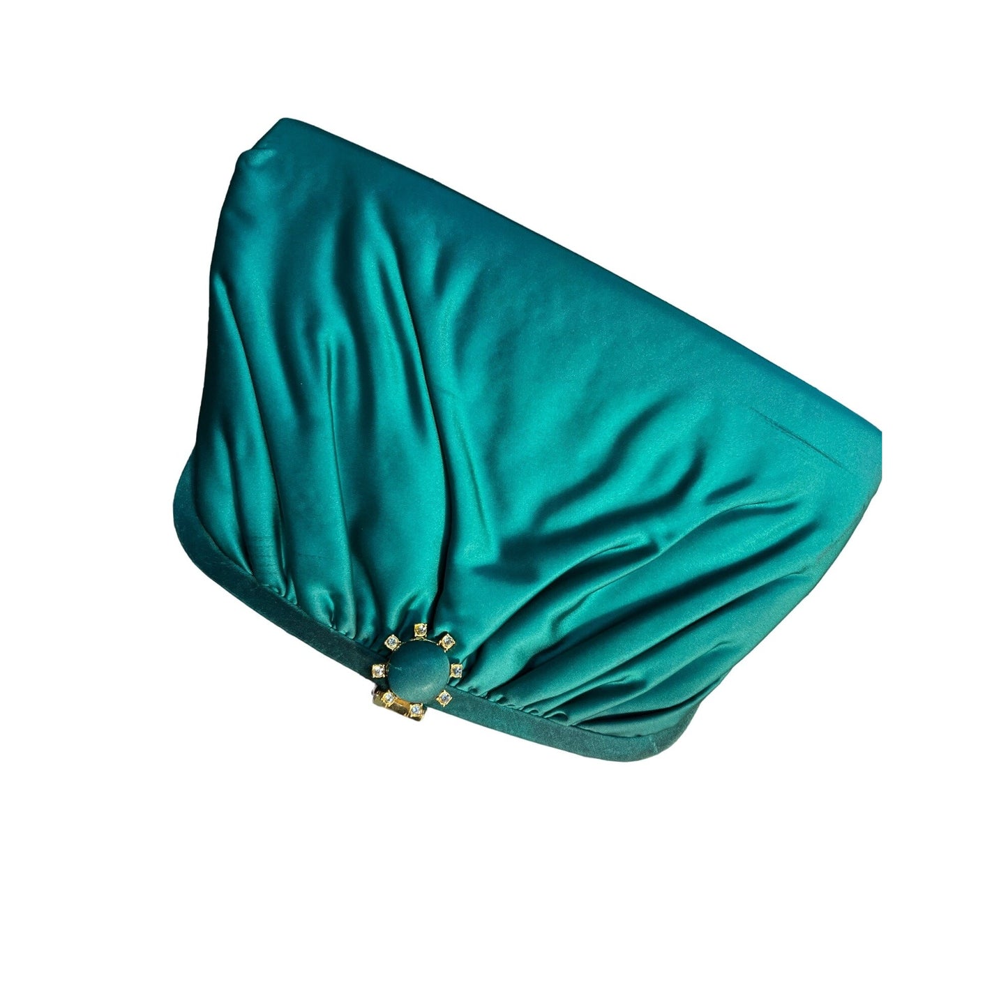 Vintage Ingber Emerald Green Clutch Old Hollywood Style Purse Ornated Clasp